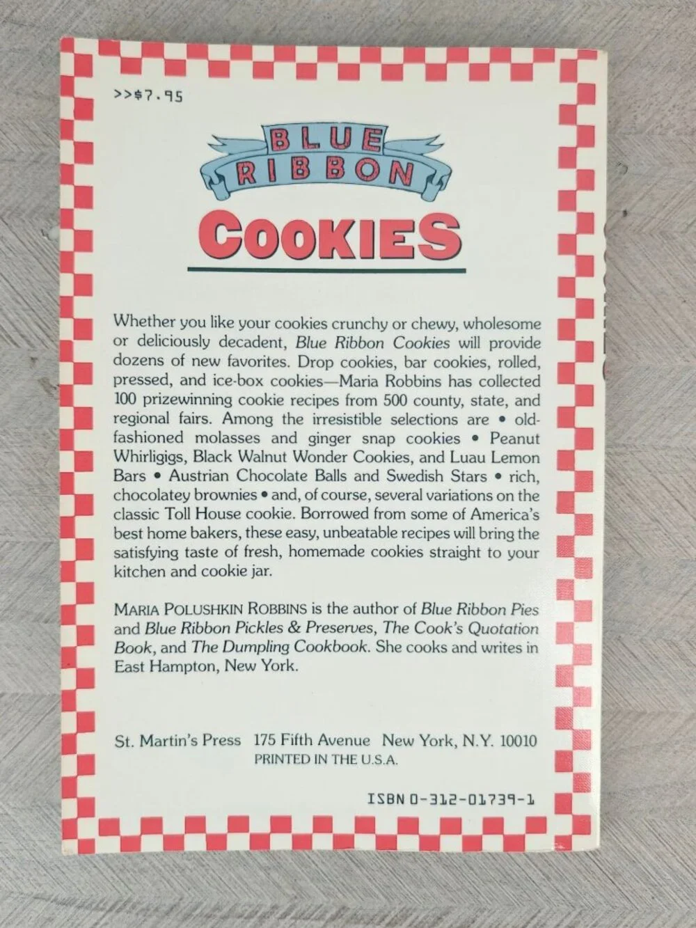 Blue Ribbon Cookies Maria Polushkin Robbins Paperback 1988 Baking Recipes